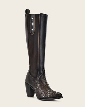 Cuadra Women's Bovine Leather with Crystals Tall Boot, Maple