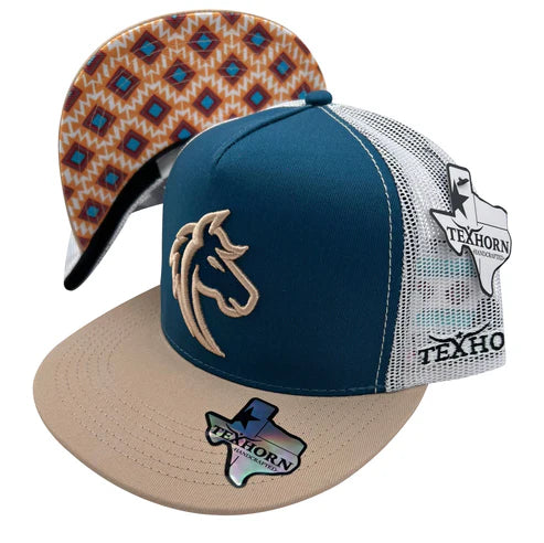 Texhorn El Caballo Bayo Cap, Teal