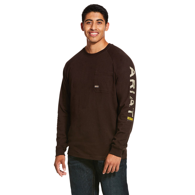 Ariat Men's Rebar Cotton Strong Graphic, Dark Brown
