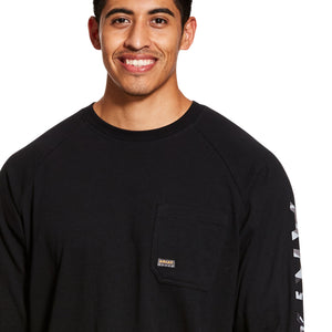 Ariat Men's Rebar Cotton Strong Graphic, Black/Camo