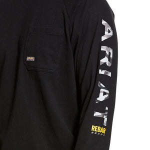 Ariat Men's Rebar Cotton Strong Graphic, Black/Camo