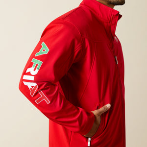 Ariat Men's New Team Softshell MEXICO Water Resistant Jacket, Red