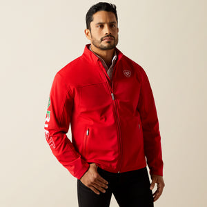 Ariat Men's New Team Softshell MEXICO Water Resistant Jacket, Red
