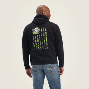 Ariat Men's Camo Flag Hoodie, Black
