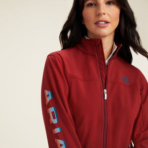 Ariat Women's New Team Softshell Jacket, Rouge Red/Celestial Serape