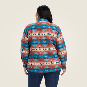 Ariat Women's R.E.A.L. Shacket Shirt Jacket, Fiery Jacquard