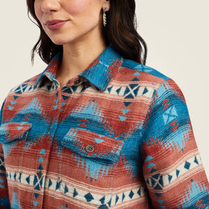 Ariat Women's R.E.A.L. Shacket Shirt Jacket, Fiery Jacquard