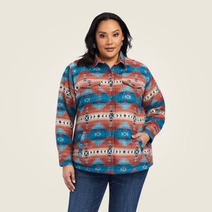 Ariat Women's R.E.A.L. Shacket Shirt Jacket, Fiery Jacquard