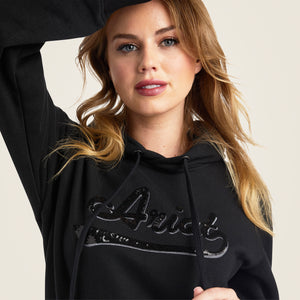 Ariat Women's REAL Sequin Logo Hoodie, Black