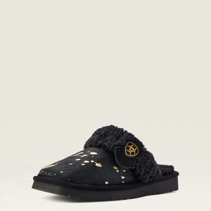 Ariat Women's Jackie Square Toe Exotic Slipper, Black Gold