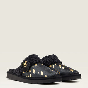 Ariat Women's Jackie Square Toe Exotic Slipper, Black Gold