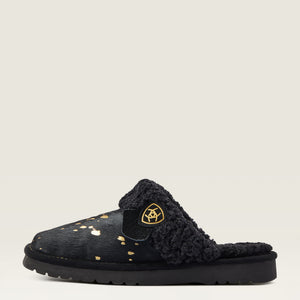 Ariat Women's Jackie Square Toe Exotic Slipper, Black Gold