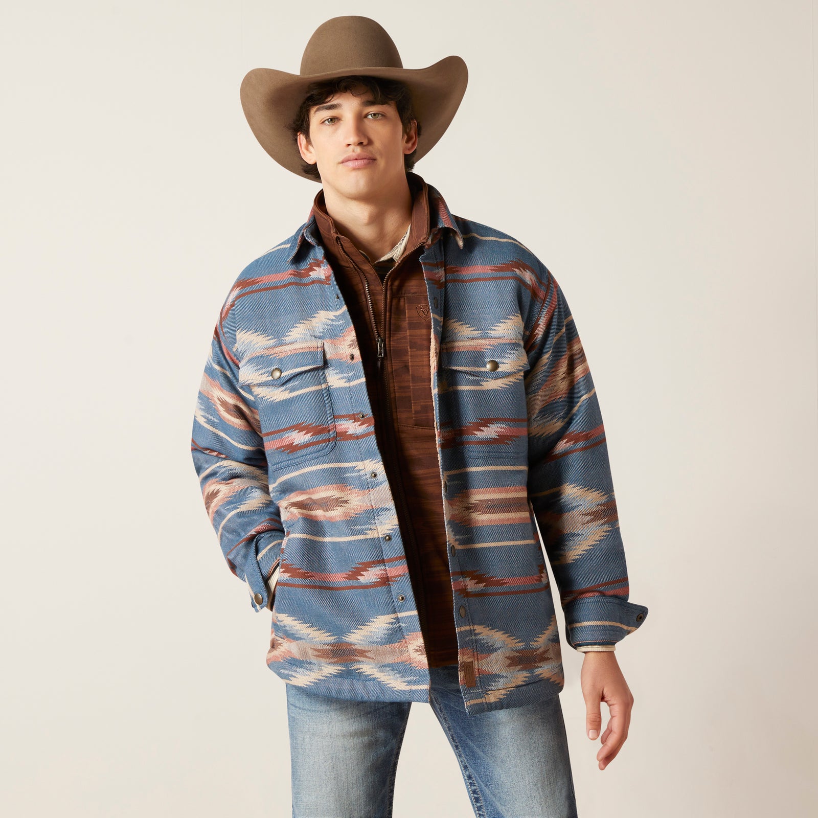 Ariat Men's Retro Chimayo Shirt Jacket, Sailor Blue