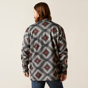 Ariat Men's Caldwell Printed Shirt Jacket, Charcoal Grey / Diamonds