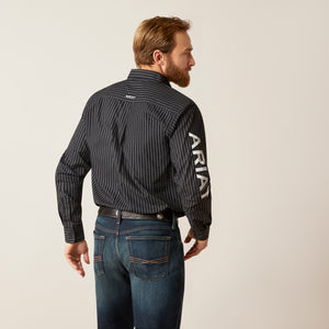 Ariat Men's Team Logo Woodson Fitted Fit Long Sleeve Shirt, Black
