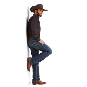 Ariat Men’s Wrinkle Free Vander Fitted Fit Long Sleeve Shirt, Moonless Night