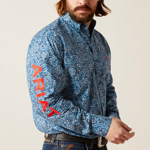Ariat Men’s Team Logo Wayde Classic Fit Long Sleeve Shirt, Moonlit Ocean