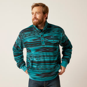 Ariat Men's Cotton-Rich Mockneck Sweatshirt, Biscay Blue Heather
