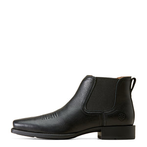 Ariat Men's Booker Ultra Square Toe Western Boot, Black Deertan