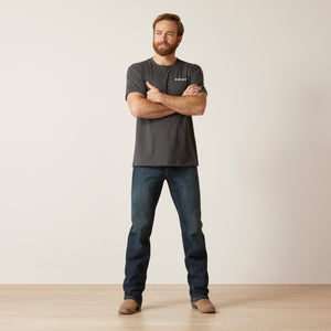 Ariat Men's Ariat Wooden Badges T-Shirt, Charcoal Heather