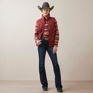 Ariat Women's REAL Crius Vest, Burnt Rose Print