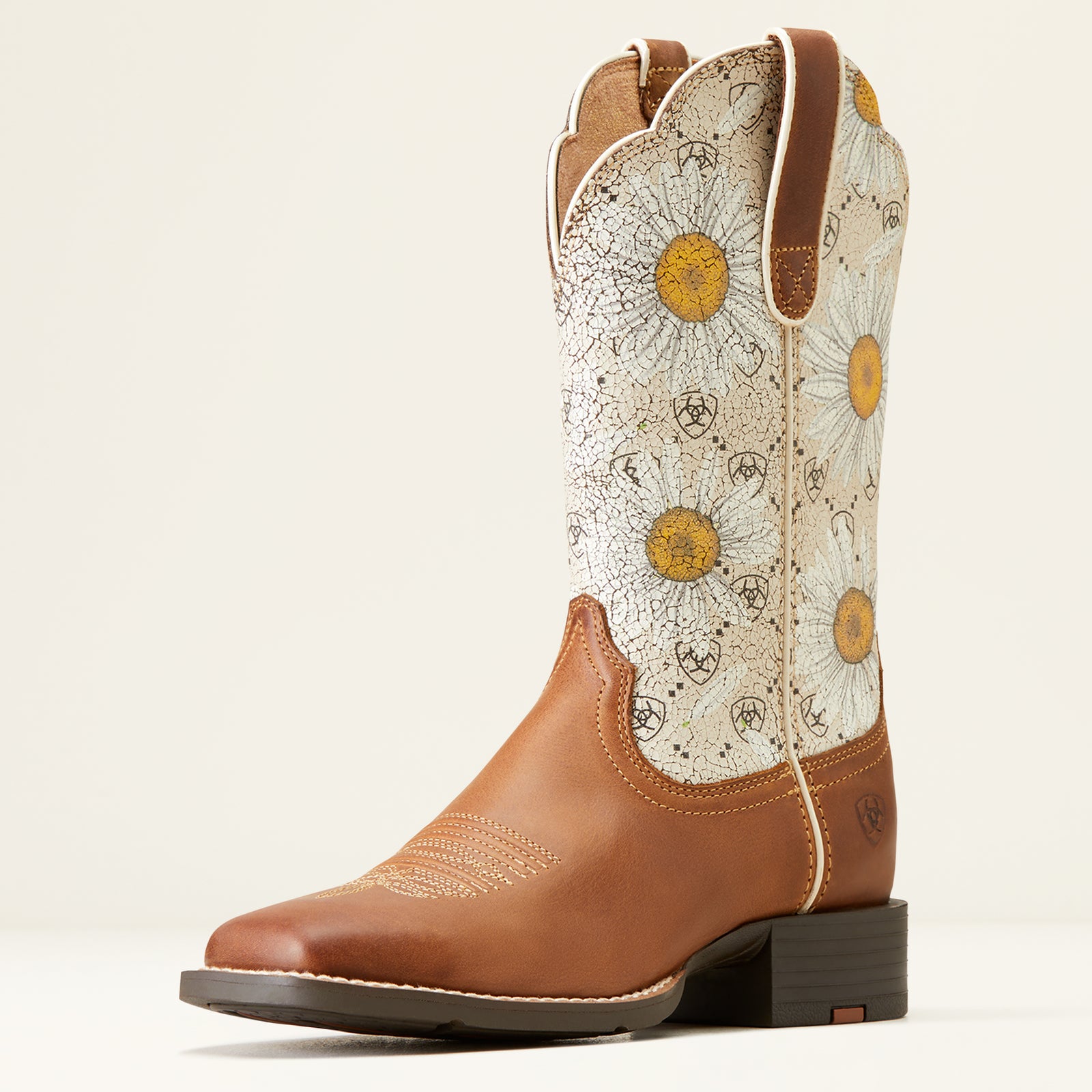 Ariat Women's Round Up Wide Square Toe Western Boot, Canyon Brown