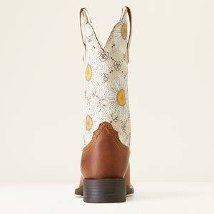 Ariat Women's Round Up Wide Square Toe Western Boot, Canyon Brown