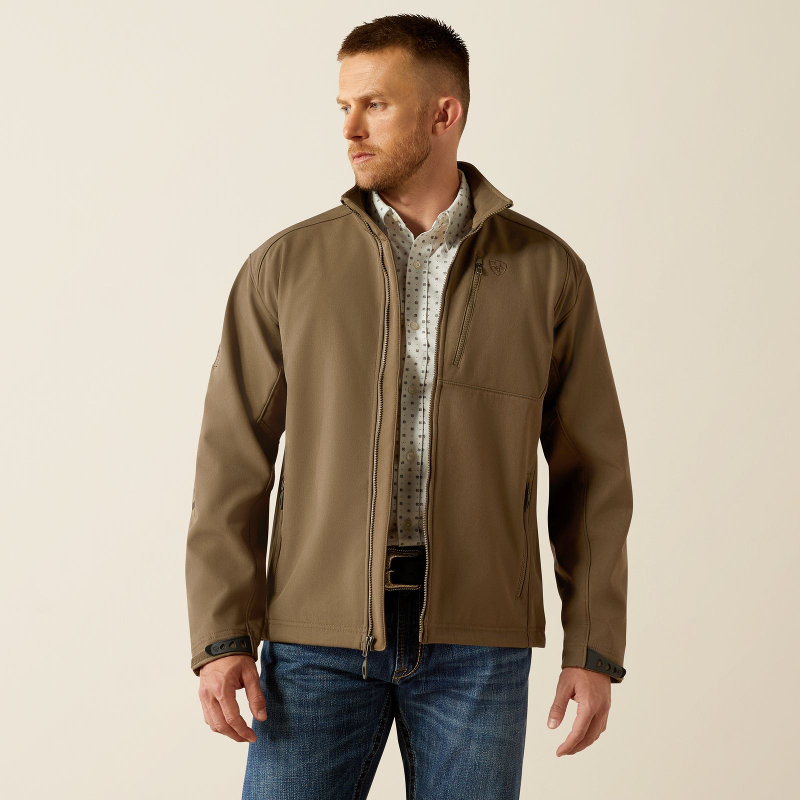 Ariat Men's Logo 2.0 Softshell Jacket, Crocodile Heather