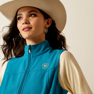 Ariat Women's New Team Softshell Vest, Ocean Depths/Retro Ranch Print