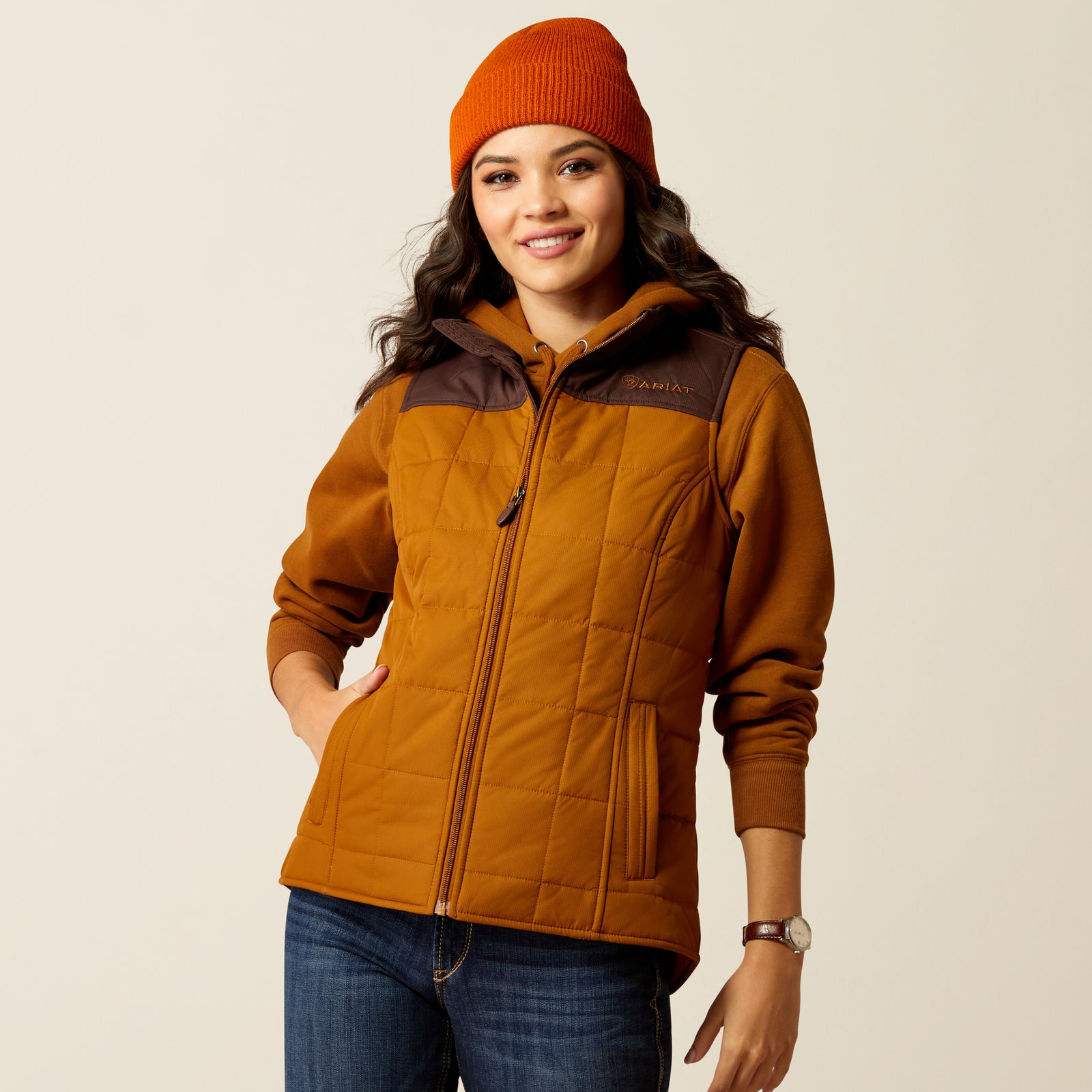 Ariat Women's REAL Crius Vest, Chestnut/Chocolate Plum