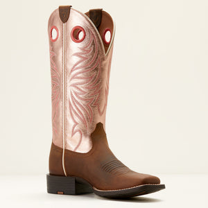 Ariat Women's Round Up Ryder Western Boot, Distressed Brown