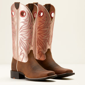 Ariat Women's Round Up Ryder Western Boot, Distressed Brown