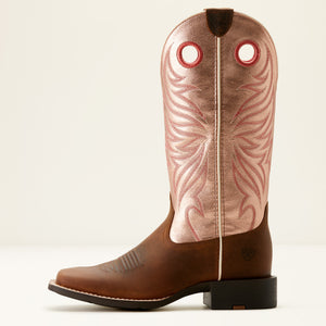 Ariat Women's Round Up Ryder Western Boot, Distressed Brown