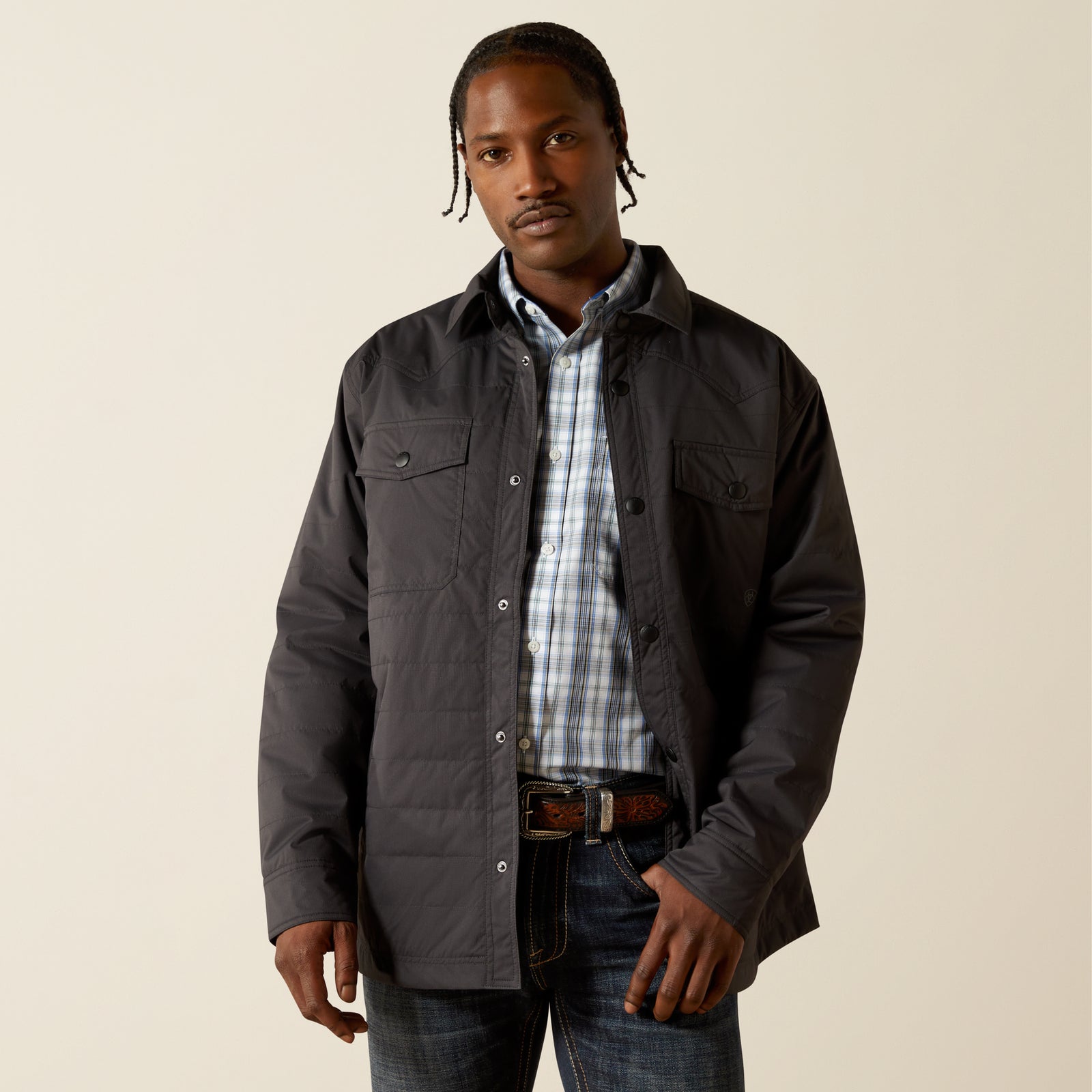 Ariat Men's Quilted Shirt Jacket, Phantom