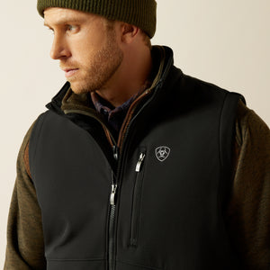 Ariat Men's Logo Softshell Vest, Black