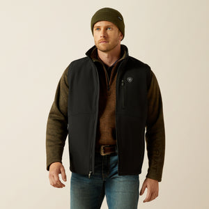 Ariat Men's Logo Softshell Vest, Black