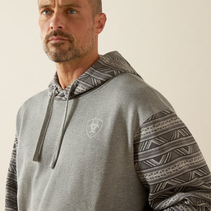 Ariat Men's Southwestern Color Block Hoodie, Grey Geo Serape