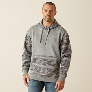 Ariat Men's Southwestern Color Block Hoodie, Grey Geo Serape