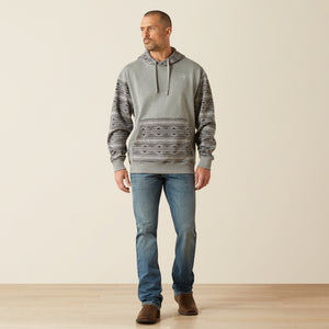 Ariat Men's Southwestern Color Block Hoodie, Grey Geo Serape