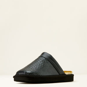 Ariat Men's Silversmith Square Toe Exotic Slipper, Black