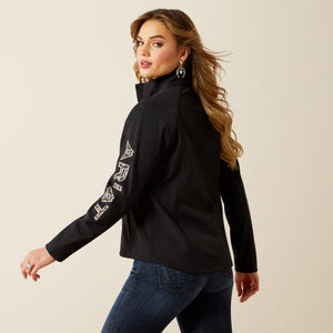 Ariat Women's Ariat Logo Softshell Jacket, Black/Southwest Minimal Print