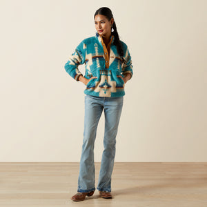 Ariat Women's Berber Snap Front Sweatshirt, Agave Southwest Print
