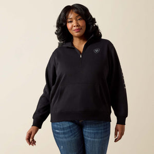 Ariat Women's Logo 1/2 Zip Sweatshirt, Black