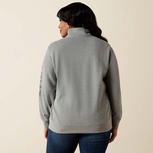 Ariat Women's Logo 1/2 Zip Sweatshirt, Heather Grey