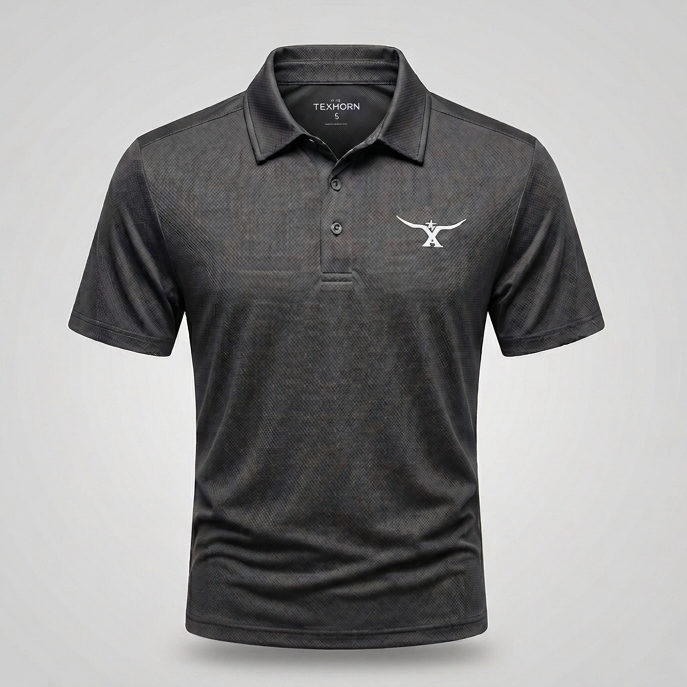 Texhorn Men's 4-Way Stretch Performance Polo, Black