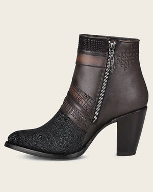 Cuadra Women's Stingray Handwoven Ankle Boot, Black