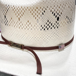 American Hat Company 8110 RC 4 1/4" Brim Round Oval Straw Hat, Natural