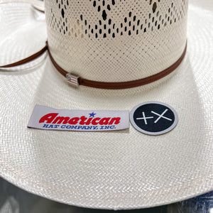 American Hat Company 8110 RC 4 1/4" Brim Round Oval Straw Hat, Natural