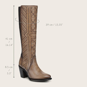 Cuadra Women's Bovine Tall Round Toe Boot, Almond