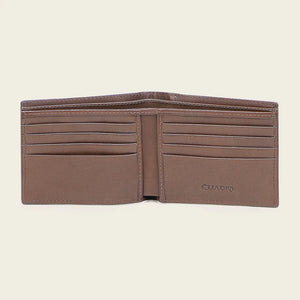Cuadra Men's Ostrich Leg Leather Wallet, Chocolate